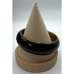 vintage resin brass and dark brownish/black bangle bracelet 1970’s